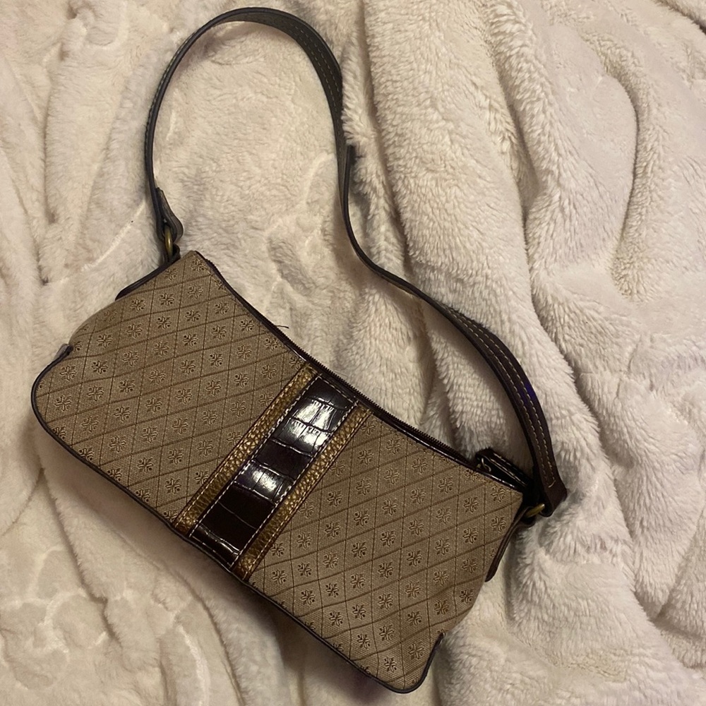 SUPER CUTE TAN PATTERNED BOY BAG GREAT CONDITION